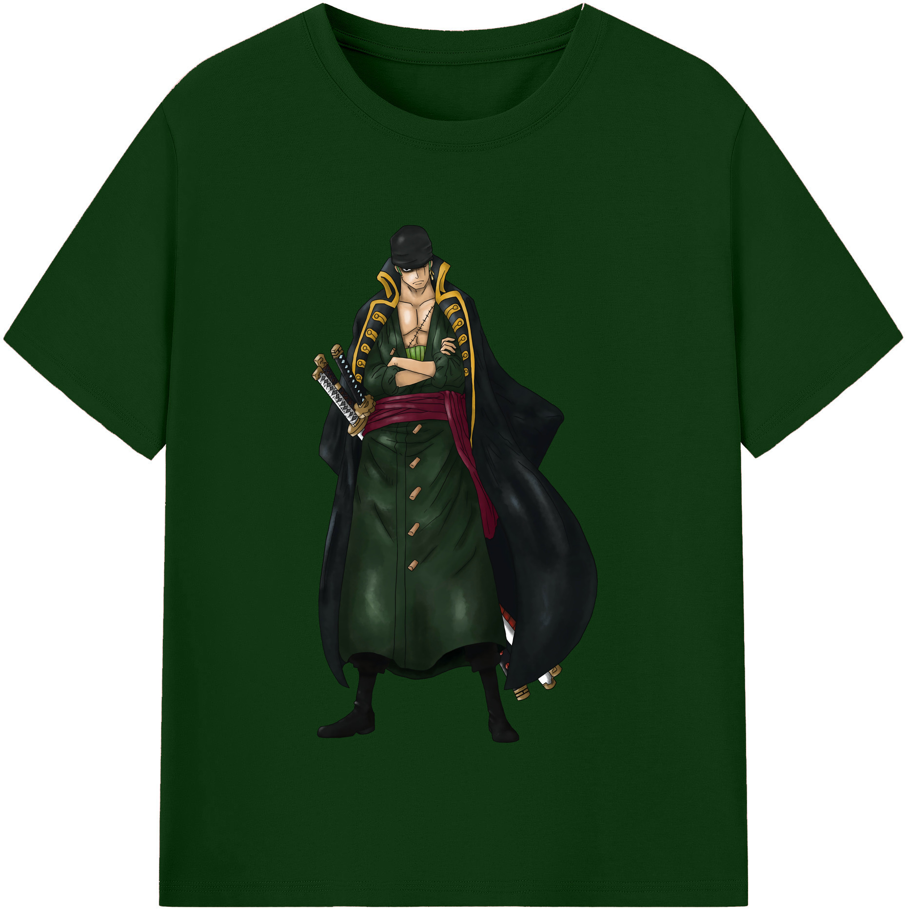 ワンピース ロロノア・ゾロ ONE PIECE Roronoa Zoro 綿100％半袖Tシャツ（フロントプリント）